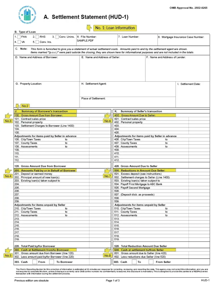 Page 1 of HUD-1